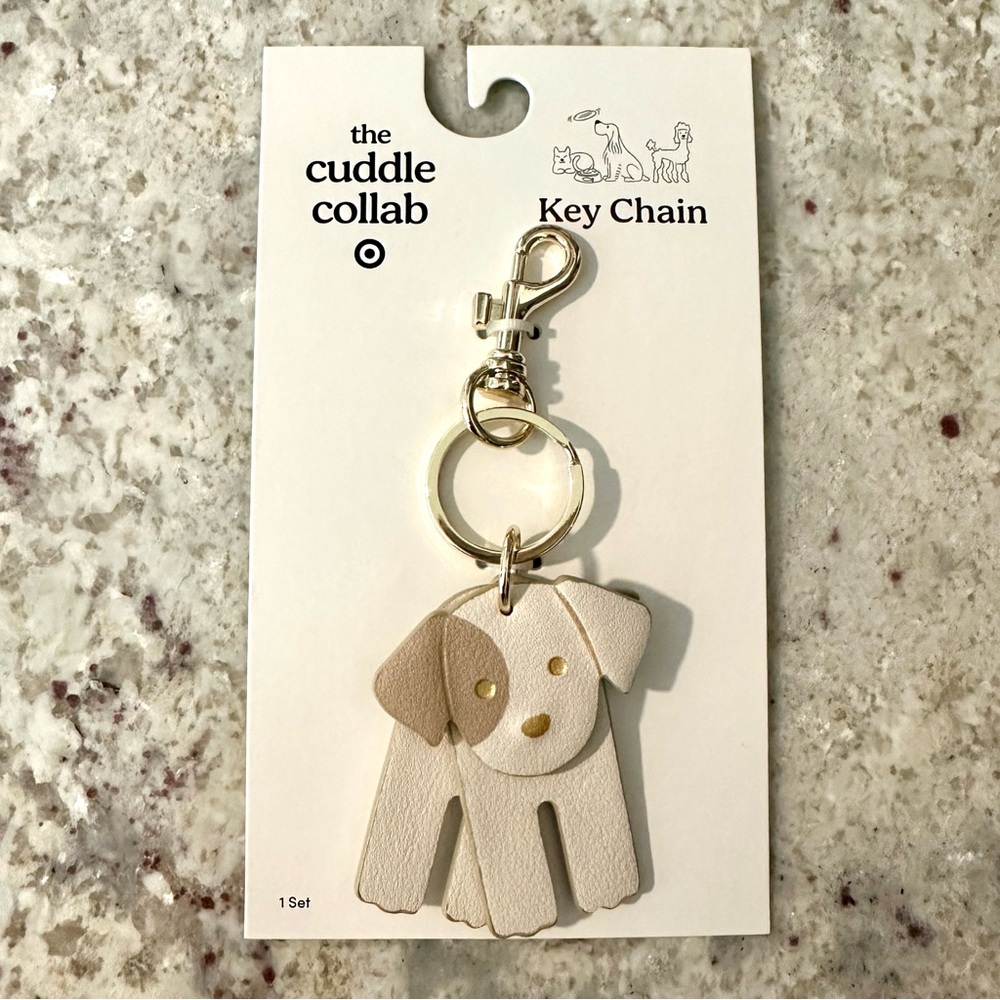 New Target Cuddle Collab Dog Keychain Cream Gold